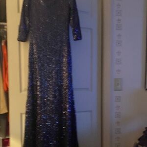 Elegant Blue Sequin Gown